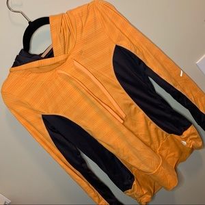 Striped Orange & Dark Grey Workout Pullover